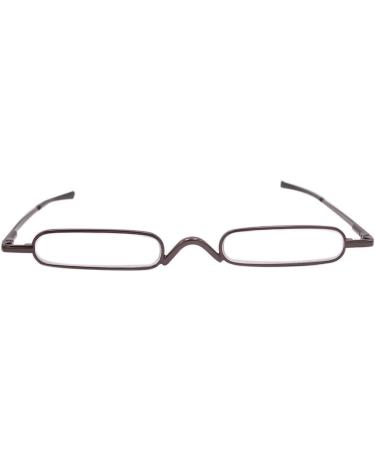 KoKoBin Mini Slim Reading Glasses +1.0 - Unisex Spring Hinge Metal Visual Aid with Case (Brown) - International Shipping Available - Buy Online on GoSupps.com