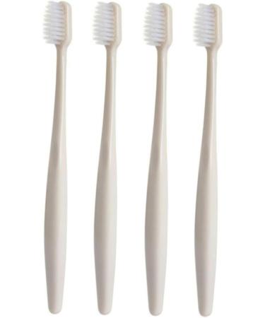 Ultechnovo 4-Pack Extra Soft Wooden Toothbrushes | Eco-Friendly Medium Bristle for Home Use | Khaki Color - Buy Online on GoSupps.com