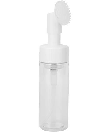 Foaming Bottle with Silicone Brush Head Prevent Water Leakage Convenient Fill Water Round Bottom Press Foaming Pump Transparent Lotion or Facial Cleanser Bottling (100ML) - Buy Online on GoSupps.com