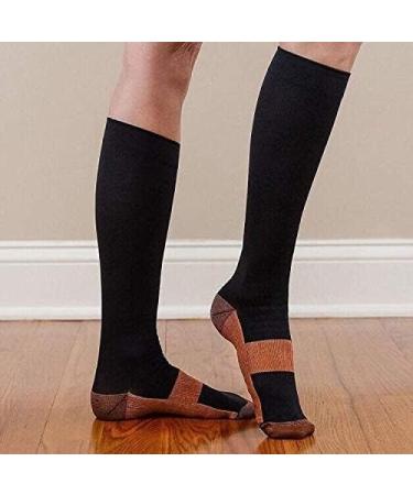 4 Pairs Copper Compression Socks for Men & Women | 15-20 mmHg Medical Grade | Ideal for Sports Running Plantar Fasciitis Nurses | L-XL Black - Buy Online on GoSupps.com