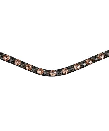 Leone Equipment forehead strap horse - Horse hinge horse glitter for warm blood thoroughbred and pony - bridle headband - horses headband pink and gray - (dark brown pink/gray pony)