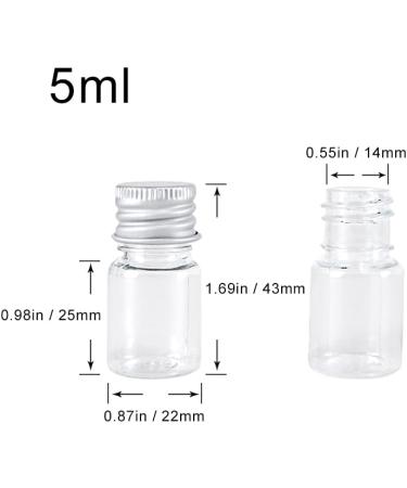 5ml Clear Plastic Bottle with Aluminium Screw Cap - 100pcs | Ideal for Travel & Storage | Durable & Lightweight - Buy Online on GoSupps.com