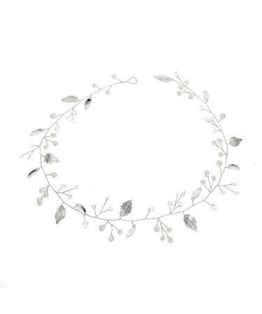 VMila Bride Leaf Pearl Hair Band - Bridal Wedding Accessories | Bridesmaid Flower Crown Headband - Prom Hair Accessory in Gold - Buy Online on GoSupps.com