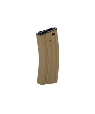 Lancer Tactical Full Metal M4/M16 300 Round High Capacity AEG Airsoft Magazine Clip High Tension Spring Feeds with Winding Wheel Tan 1