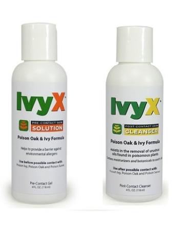 Coretex Products Ivyx Pre-Contact Solution & Post-Contact Skin Cleanser 4oz Bottle
