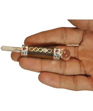 Jet International Tiger Eye Mini Chakra Stick - 3-3.5 Inch Healing Wand for Spiritual Therapy - A++ Quality Crystal from India - Buy Online on GoSupps.com