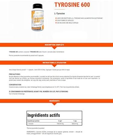 Trec Tyrosine | Amino Acid | Pharmaceutical Grade | Supports Focus on Mental Alertness and Weight Loss | Dietary Supplement (60 Capsules) - Buy Online on GoSupps.com