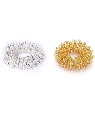 Chi-Enterprise Premium Massagering Set - Anti-Stress Acupressure Rings for Anxiety Relief | 10 Gold & Silver Rings - Buy Online on GoSupps.com
