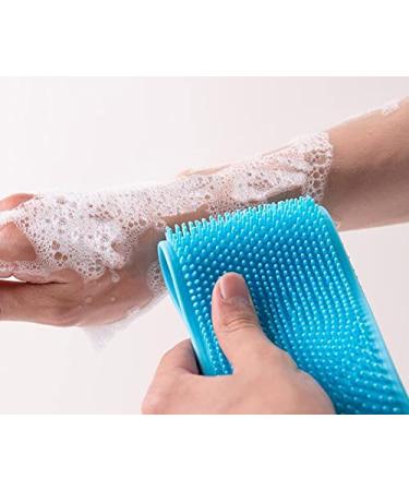 Voarge Back Brush & Scrubber - Silicone Double-Sided Shower Brush for Deep Clean & Massage | 76cm Blue - Ideal for All Skin Types - Buy Online on GoSupps.com