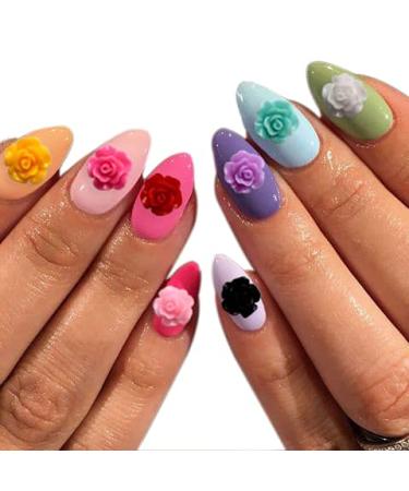 100 Piece 3D Resin Rose Embellishments for Nail Art & Jewelry Making - Multicolor Flowers with Flat Back Beads - Buy Online on GoSupps.com