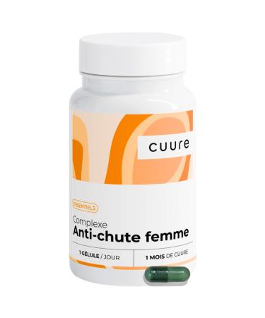 Complexe Anti Chute Cheveux Femme - CUURE - 9 Actifs - 30 Jours - Ingr dients Brevet s - Biotine Zinc Pr le Vitamine B6 & B8 - Croissance et Fortification des Cheveux - Fabriqu en France Sans saveur 30 unit (Lot de 1)