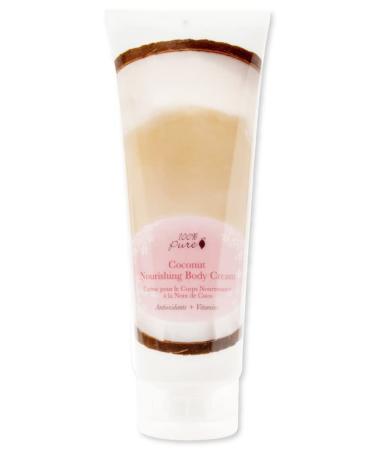 100% PURE Nourishing Body Cream Coconut Lotion Luxurious Dry Skin Hydration & Replenishment Natural Anti-Aging Moisturizer & Skincare for All Skin Types Women & Men - Vegan - 8 oz Coconut 8 Ounce (Pack of 1)