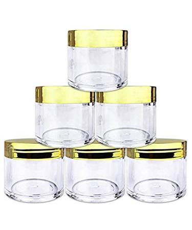 Buy Beauticom 30g Double Wall Clear Plastic Leak Proof Jars - 12 Metallic Gold Jars for Creams Lotions Makeup & More | International Shipping Available - Buy Online on GoSupps.com