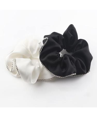 Satin Silk Hair Scrunchies for Women - White Elastic Hair Ties - Buy Online on GoSupps.com