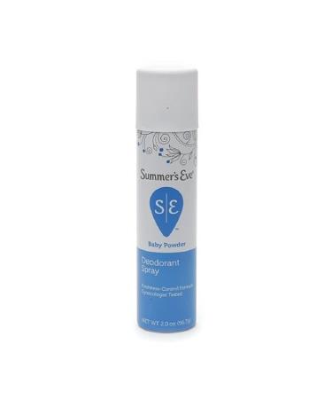 Summer's Eve Feminine Deodorant Spray Baby Powder 2 OZ