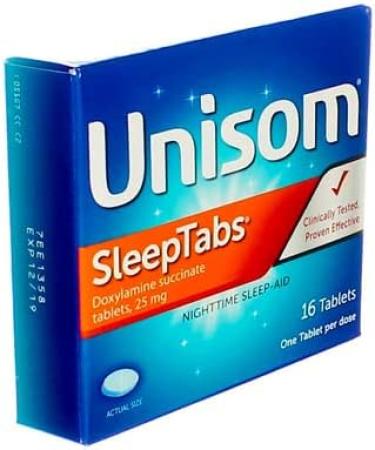 Unisom Sleep Tabs 16ct | Effective Nighttime Sleep-Aid for Restful Sleep - International Shipping Available - Buy Online on GoSupps.com