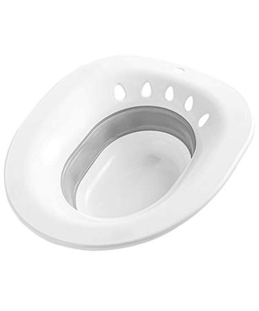 Sitz Bath for Toilet Hemorrhoids - MissZM, for Postpartum Pregnant-Women or Hemorrhoids, Foldable Hangable Storage Large-Capacity Private Care Washing Anti-Overflow Toilet Seat(Gray) Grey