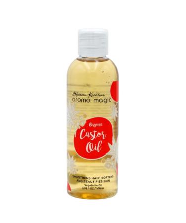 Aroma Magic Castor Oil | for Hair Growth Skin Eyelashes & Eyebrows | Pure & Natural Carrier Oil | Moisturizing Massage Oil for Aromatherapy | 3.38 Fl Oz/100ml
