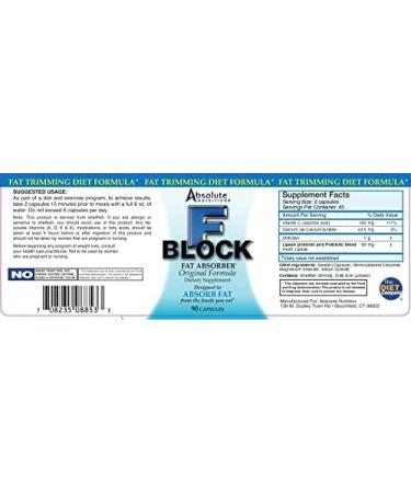 Absolute Nutrition FBlock Xtra Fat Absorber Diet Formula 90 Capsules 1 - Buy Online on GoSupps.com