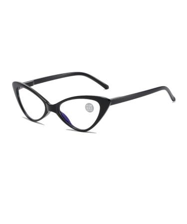 Iynwbjts Fashionable reading glasses anti-blue light retro classic cat eyes reading glasses wholesale for men and women who read reading glasses (color: Bright Black Frame/C1 Size: Myopia 1.50) Myopia 1.50 Bright Black Frame/C1