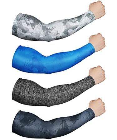 4 Pairs L size UV Sun Protection Cooling Compression Sleeves Unisex Arm Sleeves Long Football Arm Sun Sleeves Elegant Style Large