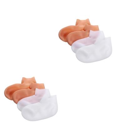 Beavorty 4 Pairs Exfoliating Moisturizing Socks Moisture Enhancing Socks Dry Cracked feet Socks feet Care Socks Cosmetic moisturizing Socks Beauty Socks Dead Skin Socks sebs Heel