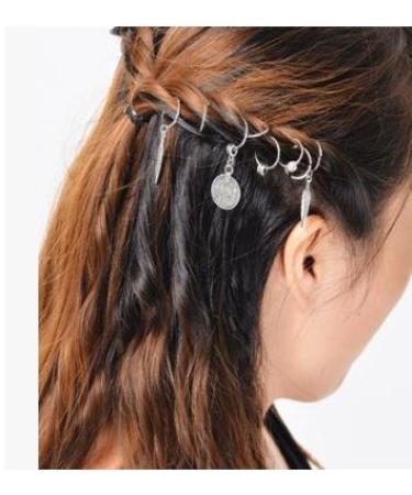 Hyamass 40pcs Antique Silver Feather Coin Bead Charms Pendant - Hair Clip Headband Accessories - Buy Online on GoSupps.com