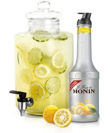 MONIN Yuzu Fruit Mix Puree 1L - Vegan-Friendly & Allergen-Free | 100% Natural Ingredients for Cocktails, Smoothies, Mocktails | 2-in-1 Yuzu Puree & Sugar Syrup Hybrid - Buy Online on GoSupps.com