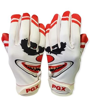 Crazy Clown Football Receiver Gloves for Adult and Youth Youth Large