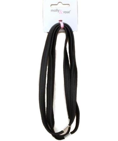 Long Plain Black Headband Hair Elastics With Metal Hairbands Gym Sport Football for Women Girls by Glitz4Girlz - Buy Online on GoSupps.com