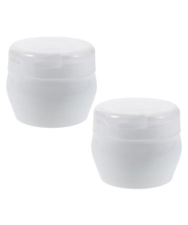 YARNOW Lot de 2 Bo tes Poudre Blanches avec Houppettes Douces pour B b s R cipient Portable de Voyage Distributeur S curis pour Application Uniforme de Poudre Soins B b et