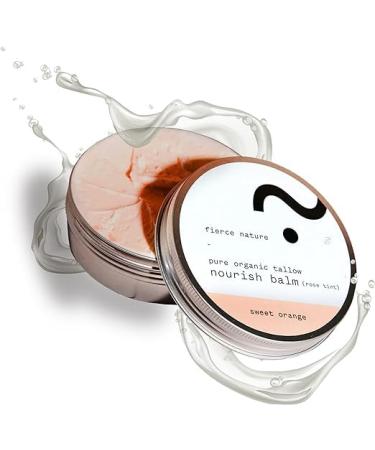 Nourish Tallow Balm with Rose Tint Natural Bioavailable Skin Care Essential Lip Balm Face Care Must-Have Vitamin-Rich Body and Face Moisturiser Sweet Orange 100g - Fierce Nature
