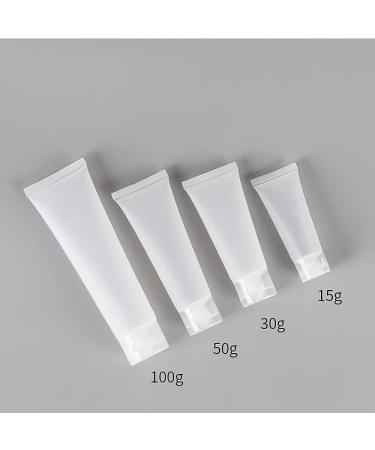 Zeoabsy 6 Pack 50ml Transparent Frosted Soft Tubes - Hinged Lock Plastic Bottles for Cosmetics Gels & Creams - Perfect for Travel - Buy Online on GoSupps.com