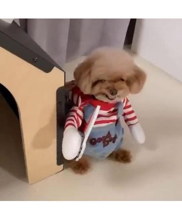 Chucky Dog Costume with Wig & Knife - Funny Halloween Cosplay for Dogs (Large) - Buy Online on GoSupps.com