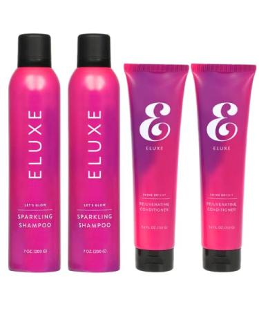 Set of 2 ELUXE Shampoo and Conditioner Go Glow Kit Remove Brassiness & Split End Conditioner for Long Damaged Hair