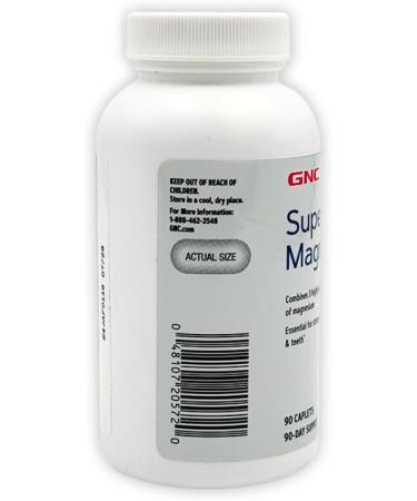 GNC Super Magnesium 400mg Supports Strong Bones and Teeth 90 Caplets - Buy Online on GoSupps.com