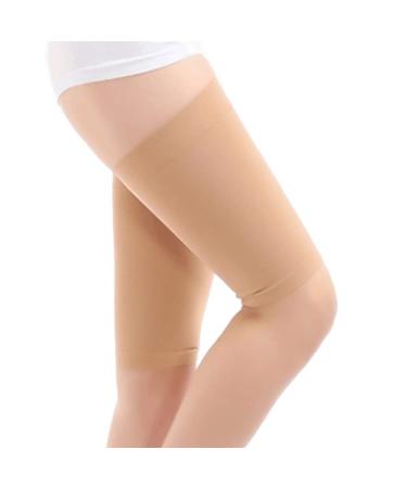 Women's Thigh Compression Sleeve Thigh Supports and Slimming Muscles Shaper for Sports Recovery Fitness Beige