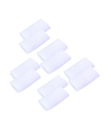 Gatuida 10 Pairs Toe Sleeves for Toe Caps Toe Cap Protector Thumb Protector Gelt Ear Sticker Ceramic Toothbrush Holder Nail Tools for Nail Art Bunion Eversion Corn Stickers White