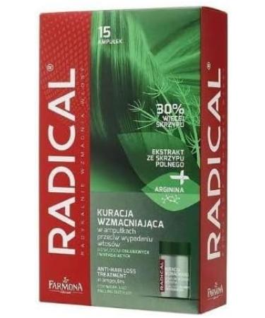 Growth & Fortification Treatment | Arginine and Provitamin B5 Stimulates Hair Growth Anti Hair Loss - Farmona Radical Hair Loss - Anti Hair Loss - Without Rinsing 15x5 ml - Buy Online on GoSupps.com