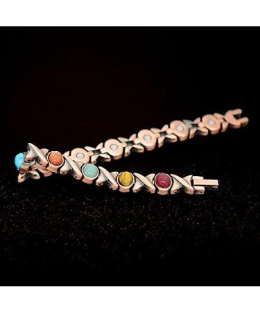 Shop Magnetic Copper Bracelet with Semi-Precious Stones - 21cm - 3000 Gauss Magnetic Jewelry for Wellness - Buy Online on GoSupps.com