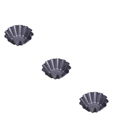 OUNONA 3pcs Bowl Shape Baking Mold Egg Tart Molds Candy Dispenser Machine Stuff for Kitchen Carbon Steel Bakeware Baking Tools Carbon Steel Griddle Paper Cups Non-Stick Baking Mold Cake mediumx3pcs Dark Greyx3pcs