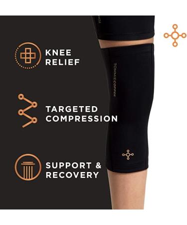 Tommie Copper Performance Compression Knee Sleeve | Knee Brace for Joint Support | Men & Women | X-Large Black with Tonal Stitch - International Shipping Available - Buy Online on GoSupps.com