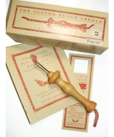 Oxford Wood Punch Needle Rug Hooking Tool 10 1/4 Regular w/ Box Booklet