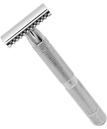 Minkissy Men's Safety Razor - Premium Steel Double Edge Razor with Structured Design & Solid Wood Handle for Safe Smooth Shaving - Buy Online on GoSupps.com