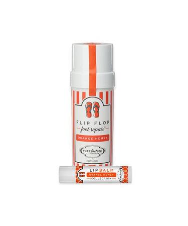 Flip Lip Combo Foot Repair Lip Balm PURE Factory Orange Honey 2oz Moisturizer