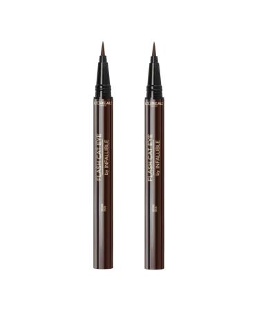 L'Oreal Paris Flash Cat Eye Infallible Liquid Eyeliner Brown 225 - Pack of 2 - Buy Online on GoSupps.com