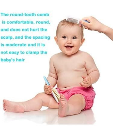 Newborn Baby Girl Hair Brush Set - Natural Soft Goat Bristle - Perfect Registration Gift (Pink) - Buy Online on GoSupps.com