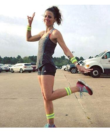 Reflective Bands Set for Cyclists and Runners - Green Arm, Ankle, Wrist, and Leg Straps - 4 Pack - Buy Online on GoSupps.com