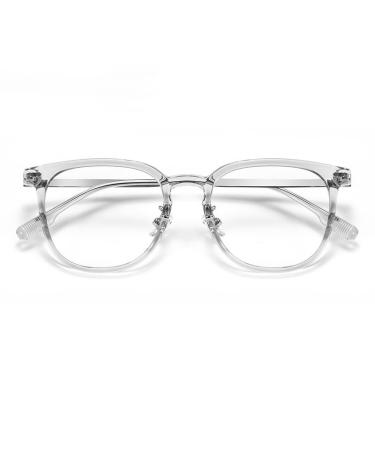 Zhuyiqz oversized trendy reading glasses HD computer reader anti-blue light flat light mirror clear view (color: C3 size: +100) +100 C3