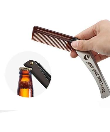 Stainless Steel Hair and Beard Comb for Men - Pocket-Sized Moustache Shaping Tool - Buy Online on GoSupps.com